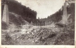 * T3 Csorbadomb, Cserbin, Shcherbyn; Karpathen Des Uzsokerpasses. Gesprengte Brücke / Felrobbantott Vasúti Viadukt, Híd  - Non Classificati