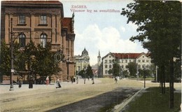 ** T4 Zagreb, Vilsonov Trg Sa Sveucilistem / Square, University (vágott / Cut) - Unclassified