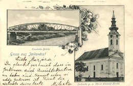 T3 1899 Árkod, Jarkovatz, Jarkovác; Eisenbahn-Brücke, Serbische Gr. Or. Christi Himmelf.-Kirche / Vasúti Híd, Szerb Orto - Unclassified