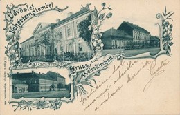 T2 1900 Fehértemplom, Ung. Weisskirchen, Bela Crkva; Tiszti Kaszinó, Iskolák / Officers' Casino, School. Th. Hepke Flora - Unclassified