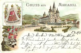 T2/T3 1898 Mariazell, Gnaden Mutter, Kirche / Church. Franz Schemm Kunstanstalt Litho (EK) - Non Classificati