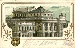 T2/T3 Vienna, Wien; Burgtheater. Emb. Art Nouveau, Coat Of Arms, Litho (EK) - Unclassified