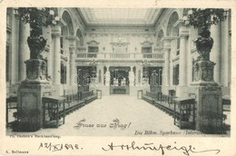 T2/T3 1898 Praha, Prag; Die Böhm. Sparkasse / Bohemian Savings Bank, Interior - Unclassified