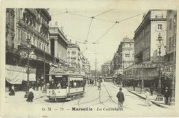 ** T1 Marseille, La Cannebiere, Moskoff / Street View With Shops And Tram - Non Classés