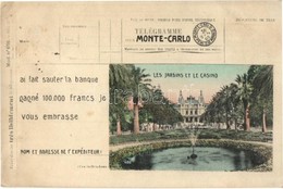 T2/T3 Monte Carlo, Les Jardins Et Le Casino. Télégramme / Garden Of The Casino, Telegraph (EK) - Non Classés