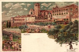 * T2/T3 Assisi, Hotel Subbasio A. Rossi. Lith. C.A. Pochner Litho S: Raff. Carloforti (EK) - Non Classificati