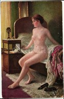 ** T2/T3 'Am Morgen' Nude Lady, Erotic Art Postcard, Marke J.S.C. S: G. Rienacker - Zonder Classificatie