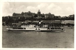 T2 Szent Gellért G?züzem? Oldalkerekes Személyhajó Budapesten A Királyi Vár El?tt / Hungarian Passenger Steamship - Unclassified