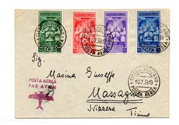 MK621 - VATICANO  , Serie 68/71 Incoronazione Su Lettera Del 10/7/1939 Per La Svizzera - Covers & Documents