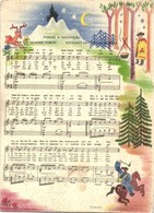 ** 2 Db Régi Nagyalakú Kottás Képeslap / 2 Pre-1945 Big-sized Sheet Music Postcards: Famous Hungarian Melodies Played By - Non Classificati