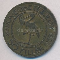 ~1930. 50f 'Budapesti Központi Általános Tejcsarnok R. T.' üvegbetétjegye, '95'-ös Beütéssel T:2,2- Kis Patina - Non Classificati