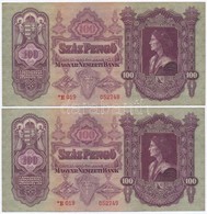 1930. 100P (2x) Sorszámkövet?k, Csillagos Sorozatszám, Nyomdai Papírránc T:I,I- 
Adamo P17A - Non Classificati