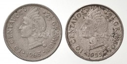 Dominikai Köztársaság 1959. 10c Ag + 1963. 10c Ag T:1-,2
Dominican Republic 1959. 10 Centavos Ag + 1963. 10 Centavos Ag  - Unclassified