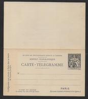 Carte Télégramme  30c Chaplain Avec Réponse - Pneumatici