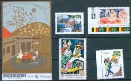 BRAZIL 2003 -  SAMBA - CARNAVAL - MUSIC - DANCE -  5v  Mint - Unused Stamps