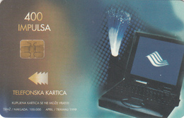 BOSNIA - PTT BIH, Computer / Isdn, 400 U, 04/99, Tirage 100,000, Used - Bosnie