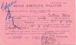 Cartolina Precetto Per Lusevera (UD ) - 1928 - Poststempel (Flugzeuge)