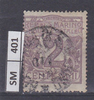 SAN MARINO   1903	Cifra, 2 Cent, Usato - Usados