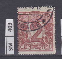 SAN MARINO   1921	Cifra, 2 Cent, Usato - Used Stamps