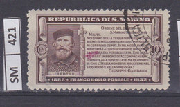 SAN MARINO   1932	Garibaldi, 10 Cent, Usato - Gebruikt