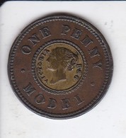 MONEDA DE REINO UNIDO DE 1 PENNY MODEL DEL AÑO 1840 (PRUEBA)  (COIN) RARA - Aussenhandelswährungen, Testprägungen, Gegenstempel U.a.