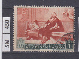 SAN MARINO     1952	Cristoforo Colombo, L. 1 Usato - Usati