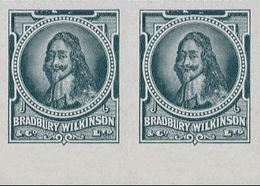 GREAT BRITAIN. Charles I. Light Green MARG.PAIR ESSAY Ungum. - Essays, Proofs & Reprints