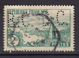 France Perfin Perforé Lochung 'B.C.' (x2) 1935 Mi. 296, 2 Fr Bretonische Flusslandschaftl - Used Stamps