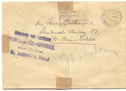 Omslag Enveloppe Brief Ministerie Van Landbouw - Brussel 1945 - St Stevens Woluwe - Omslagbrieven