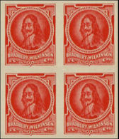 GREAT BRITAIN. Charles I. Red 4-BLOCK ESSAY Ungum. - Essais & Réimpressions