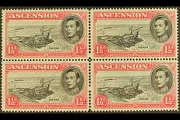 1949 1½d Black And Rose-carmine, Block Of Four With One Showing "Davit" Flaw, SG 40da, Fine Never Hinged Mint. For More  - Ascensión