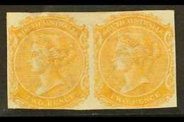 SOUTH AUSTRALIA 1876 2d IMPERF PLATE PROOF PAIR Printed In Pale Orange On Watermarked Paper, Unused & Without Gum. Lovel - Otros & Sin Clasificación