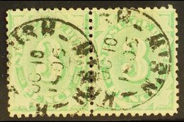 POSTAGE DUE 1902-04 3d Emerald-green Perf 11 Watermark Inverted, SG D37, Fine Cds Used Horizontal PAIR, Fresh & Scarce.  - Altri & Non Classificati