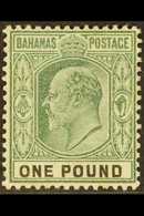 1902-10 £1 Green And Black, Wmk Crown CA, SG 70, Mint Lightly Hinged. Fresh! For More Images, Please Visit Http://www.sa - Other & Unclassified