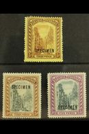 1911 3d Purple On Yellow, 3d Black And Brown And 5d Black And Mauve Staircase, Ovptd "Specimen", SG 76s, 77s, 78s, Very  - Altri & Non Classificati