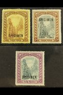 1911 Staircase Vals To 5d, Wmk MCA, Ovptd "Specimen", SG 76s, 77s & 78s, Very Fine Mint. (3 Stamps) For More Images, Ple - Other & Unclassified