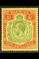 1918-22 5s Deep Green & Deep Red/yellow, SG 53, Never Hinged Mint For More Images, Please Visit Http://www.sandafayre.co - Bermudes