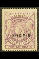 1897-1903 50r Mauve With SPECIMEN Overprint, SG 99s, Fine Mint. For More Images, Please Visit Http://www.sandafayre.com/ - Afrique Orientale Britannique