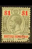 1913-21 $1 Black And Carmine, SG 108, Very Fine Used. For More Images, Please Visit Http://www.sandafayre.com/itemdetail - Honduras Britannico (...-1970)