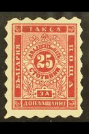 POSTAGE DUE 1884 25st Lake Roulette Perf 4¾ - 7¾, SG D47 (Michel 2A), Lightly Hinged Mint With Tiny Faults. Signed Diena - Altri & Non Classificati