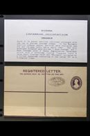 JAPANESE OCCUPATION - TENASSERIM 1942 1a+3a Revalidated, Registered Stationery Envelope, H&G C1, Unused Bearing Oval Han - Birmania (...-1947)