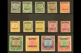 OFFICIALS 1937 KGV India Overprints, Complete Set, SG O1/14, Very Fine Mint (14). For More Images, Please Visit Http://w - Burma (...-1947)