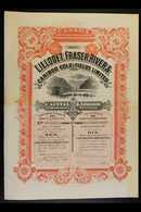 1896 Beautifully Illustrated Share Certificate For 10 Shares In The Lillooet, Fraser River & Cariboo Goldfields Ltd, Fer - Altri & Non Classificati