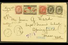 1901 Registered Cover From St Lawrence St, Montreal To Springfield, Mass, USA Franked 2c 1898 Xmas, QV ½c Black (2), 2c  - Altri & Non Classificati