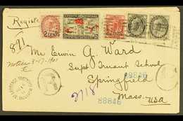 1901 Registered Cover From St Lawrence St, Montreal To Springfield, Mass, USA Franked 2c 1898 Xmas, QV ½c Black (2), 2c  - Autres & Non Classés