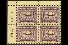 POSTAGE DUE 1933 4c Violet, SG D16, Superb Used Corner Plate Number Block Of 4. For More Images, Please Visit Http://www - Sonstige & Ohne Zuordnung