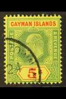 1907-09 5s Green & Red/yellow, SG 32, Fine Cds Used For More Images, Please Visit Http://www.sandafayre.com/itemdetails. - Caimán (Islas)