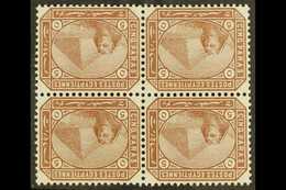 1879 5pa Deep Brown, Watermark Inverted SG 44w, In A Fine Never Hinged Mint Block Of Four. Cat SG £480+ For More Images, - Autres & Non Classés
