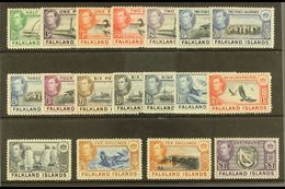 1938-50 Complete King George VI Definitive Set, SG 146/163, Very Fine Mint. (18 Stamps) For More Images, Please Visit Ht - Falklandeilanden