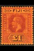 1912-23 £1 Purple And Black / Red Die I, SG 137, Mint Very Lightly Hinged. Fresh. For More Images, Please Visit Http://w - Fidji (...-1970)